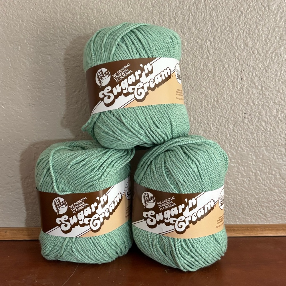 3 NEW Skeins of Lily’s Sugar n Cream 100% Cotton Yarn